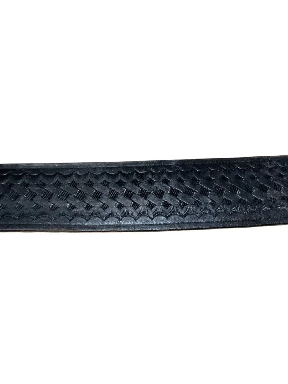 Ted Blocker Holsters USA Belt Size 38 Black Basketweave Leather Holster Belt